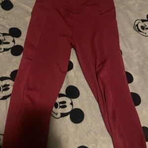 Chic Burgundy High-Waisted Leggings